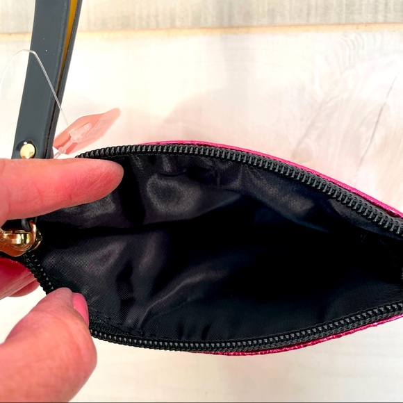 VS Pink Hot Pink Wristlet. Gold Signature - Picture 3 of 5